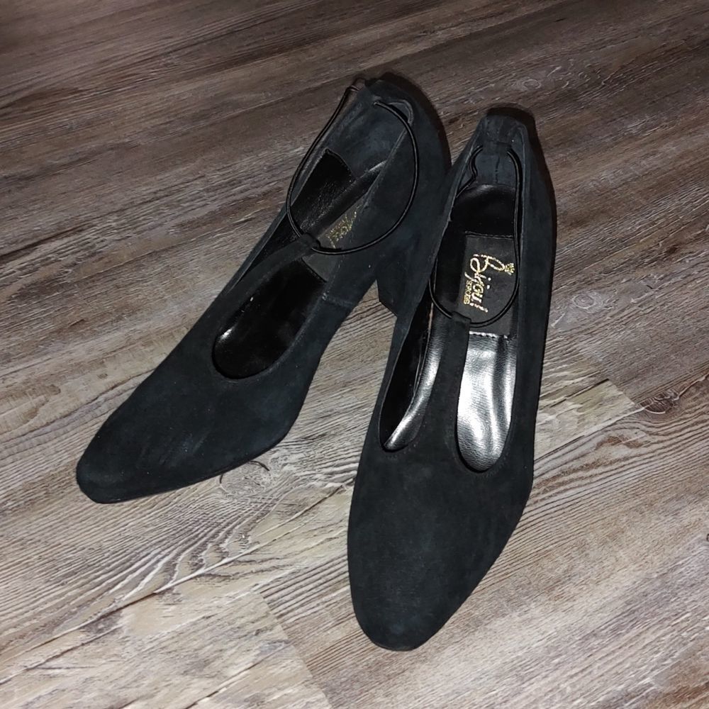 Bijou  black suede look heels Sz 6.5
